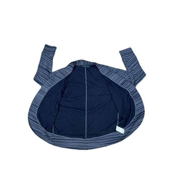 Prana Gray/Blue Stripe Paradiso Open Wrap Cardigan Cocoon Women's Size X-Large - Picture 4 of 10